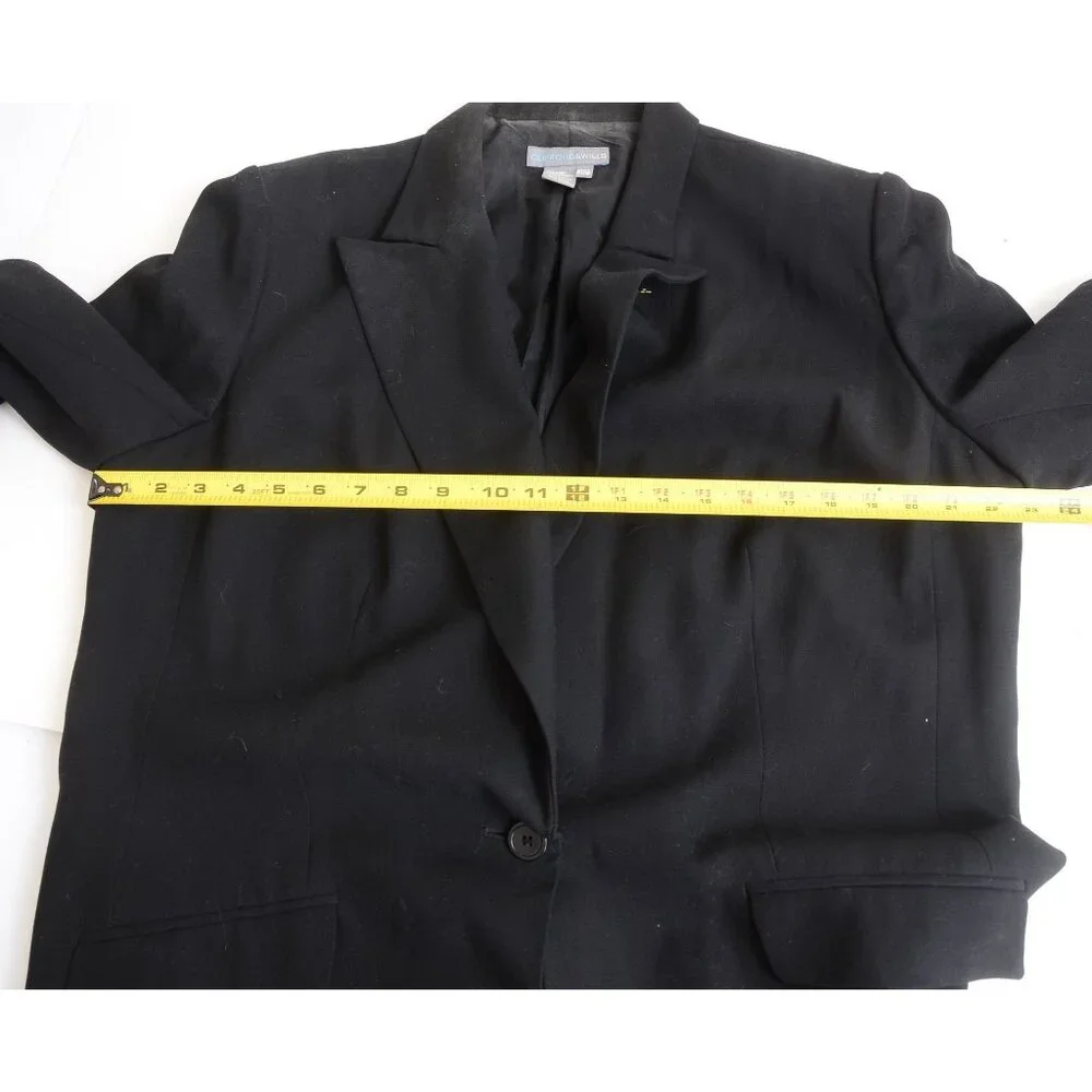 VTG Clifford&Wills Women's PLUS Size 20W Black WOOL Blend Blazer Business Casual - Picture 6 of 9
